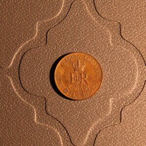 Antique Bronze Commemorative Coin for Queen Elizabeth II's Coronation in 1953